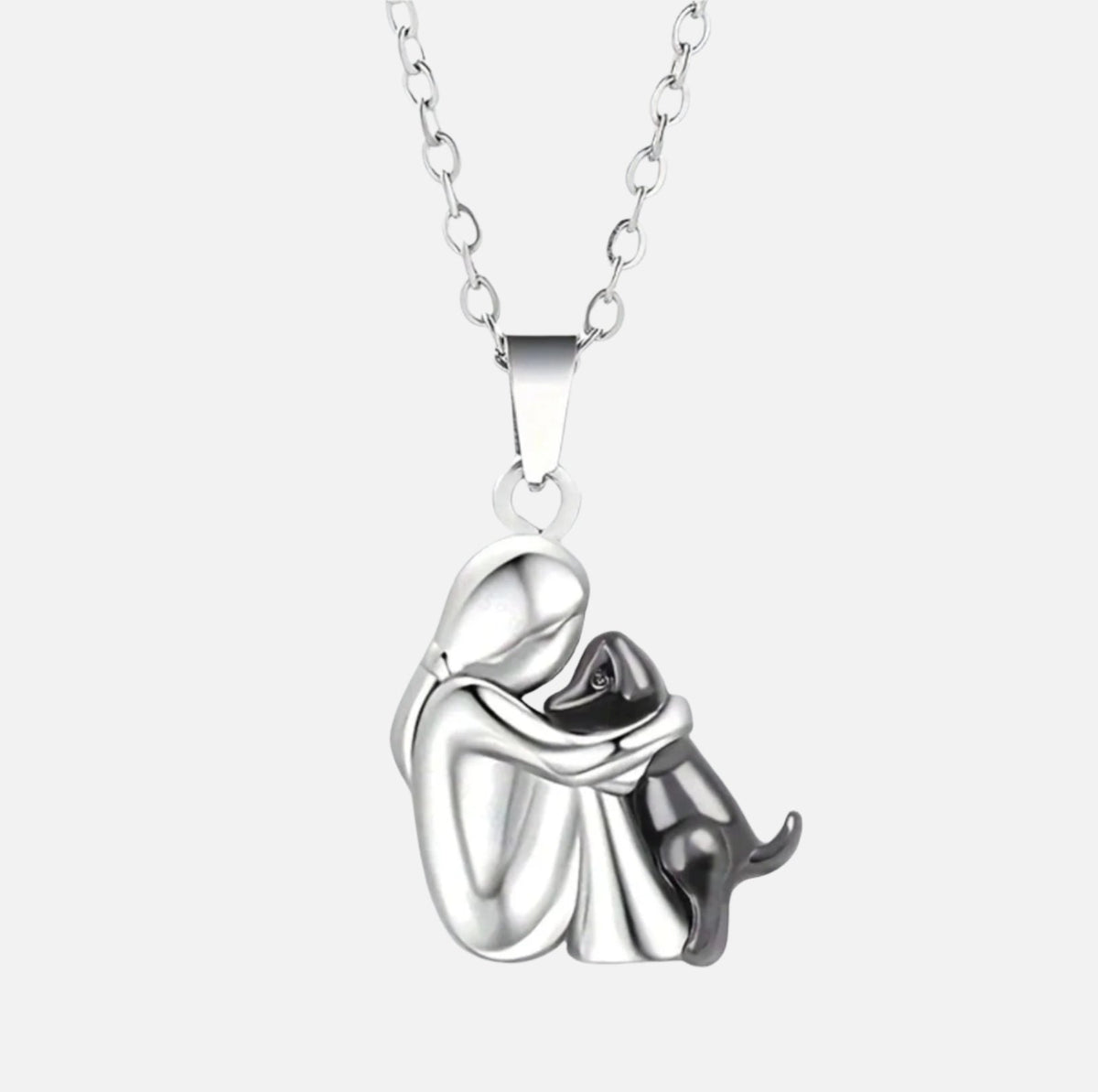 El colgante del abrazo — Collar de mujer y perro
