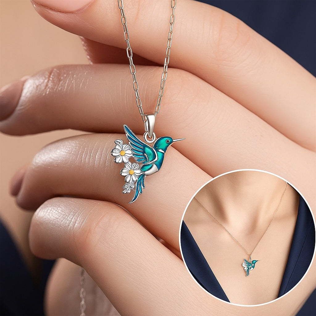 El conjunto Colibrí — collar y aretes