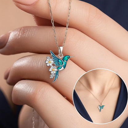 El conjunto Colibrí — collar y aretes