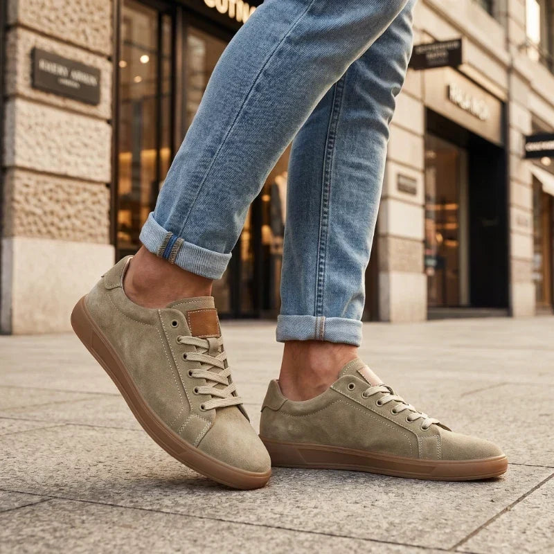 Mario | Tenis retro de piel de corte bajo con suela de goma