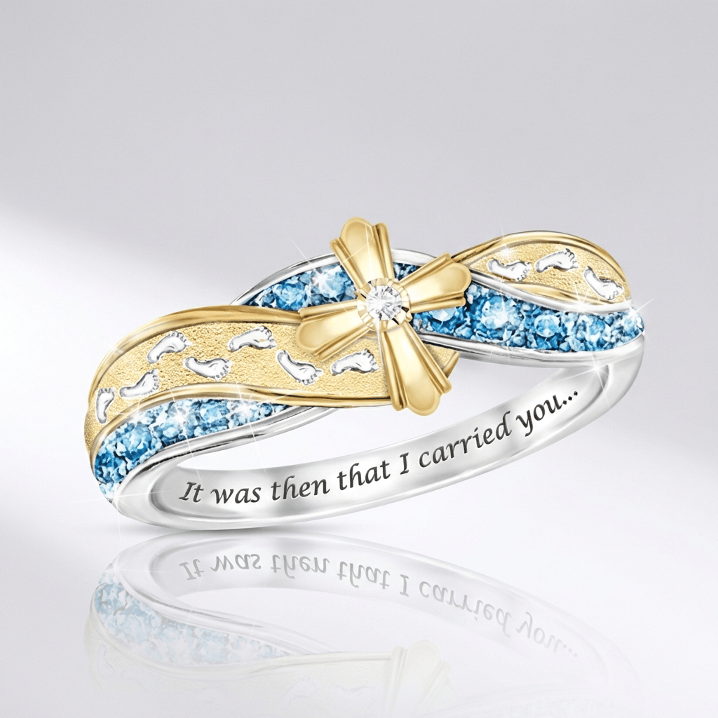 El anillo de madre — plata con detalles de cristal