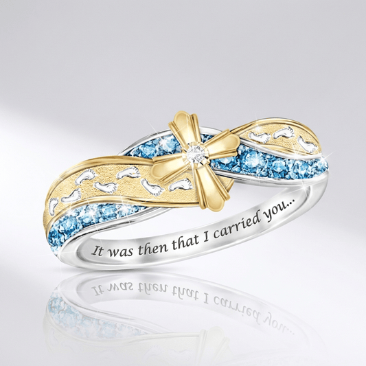 El anillo de madre — plata con detalles de cristal