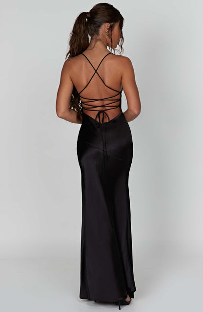 Bloom ™ |  Alora - Zijdezachte Satijnen Maxi-jurk - Aurora Classics