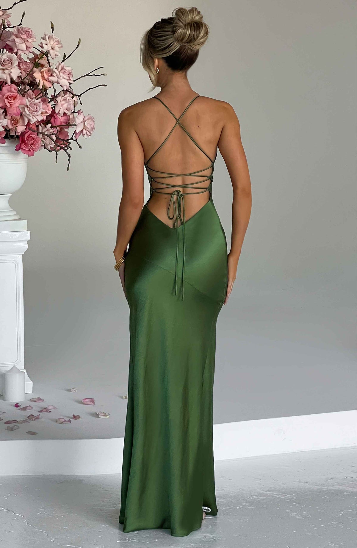 Bloom ™ |  Alora - Zijdezachte Satijnen Maxi-jurk - Aurora Classics