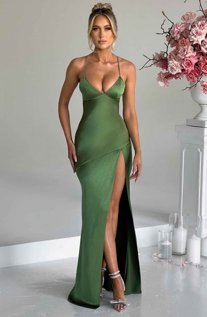Bloom ™ |  Alora - Zijdezachte Satijnen Maxi-jurk - Aurora Classics