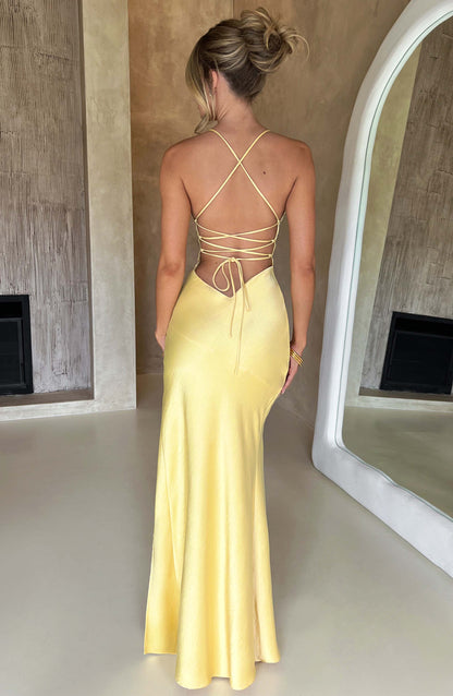 Bloom ™ |  Alora - Zijdezachte Satijnen Maxi-jurk - Aurora Classics