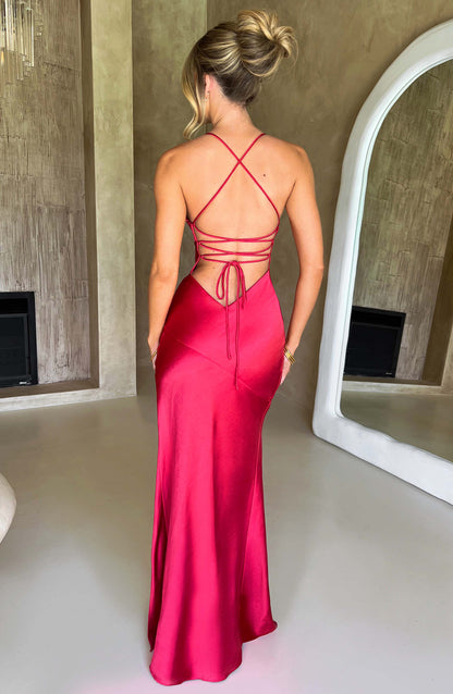 Bloom ™ |  Alora - Zijdezachte Satijnen Maxi-jurk - Aurora Classics