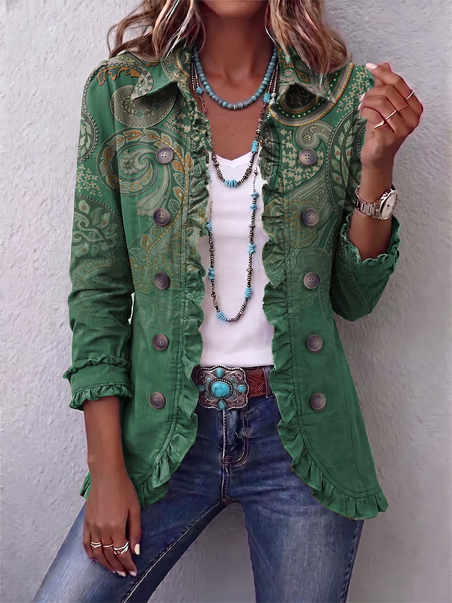 Sobrecamisa Carmen - Estampado de Cachemira en Verde