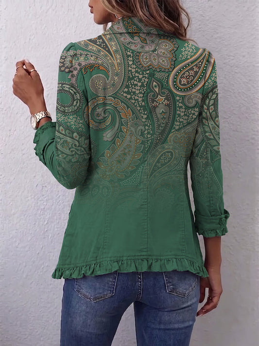 Sobrecamisa Carmen - Estampado de Cachemira en Verde
