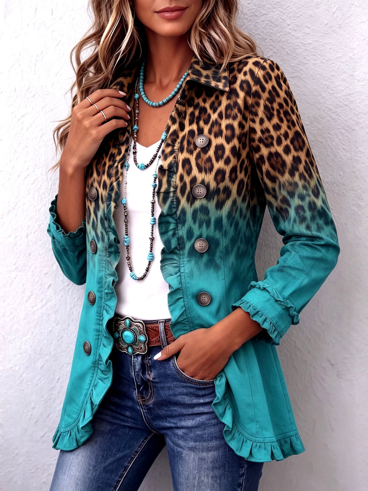 Sobrecamisa Victoria - Estampado Leopardo en Degradado