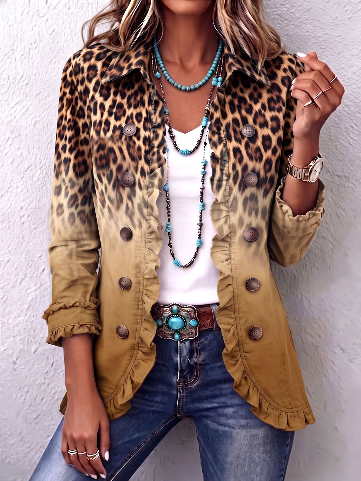 Sobrecamisa Victoria - Estampado Leopardo en Degradado