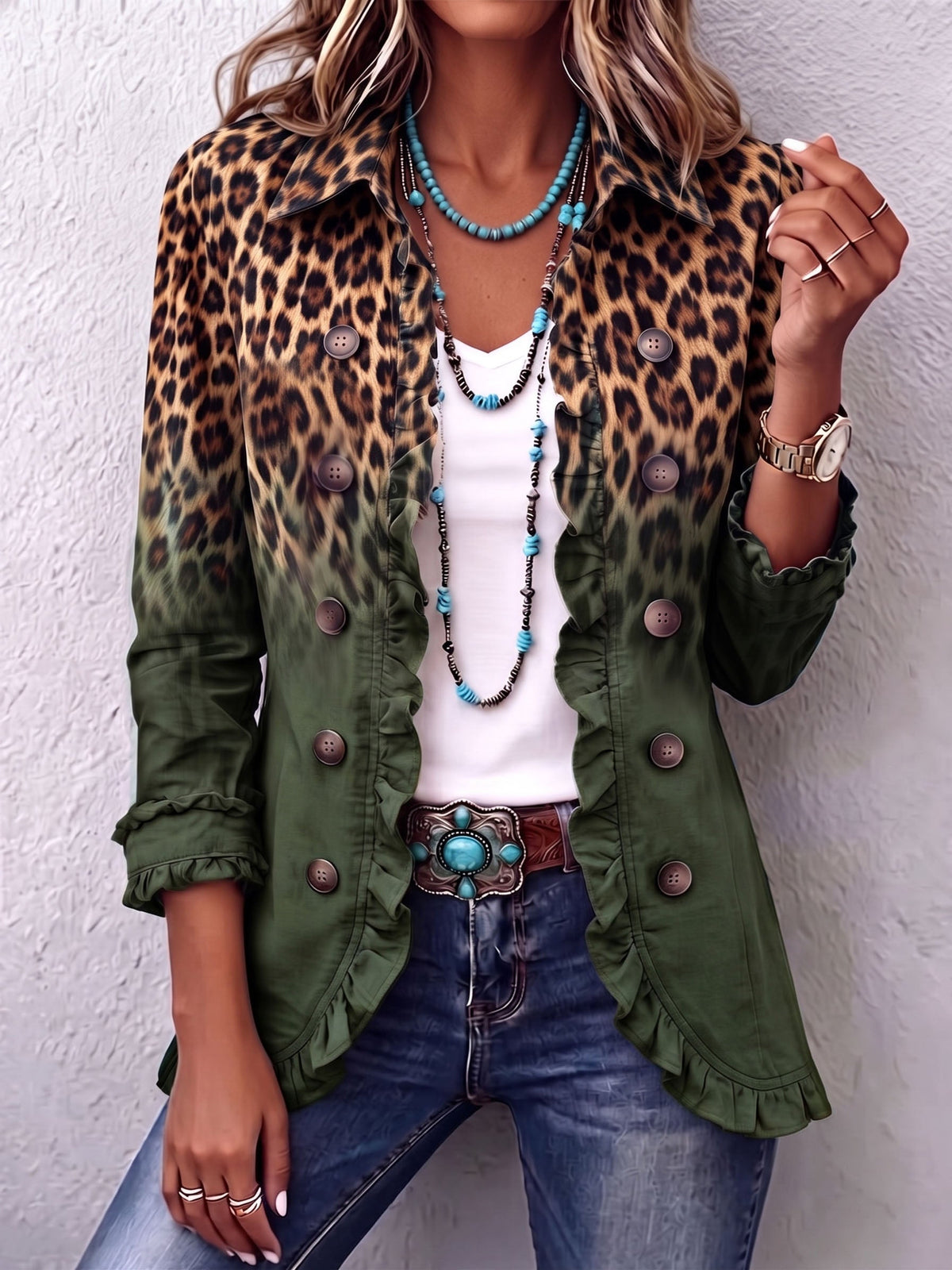 Sobrecamisa Victoria - Estampado Leopardo en Degradado