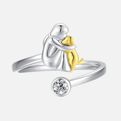 El anillo para perro — plata de ley 925 con zirconia