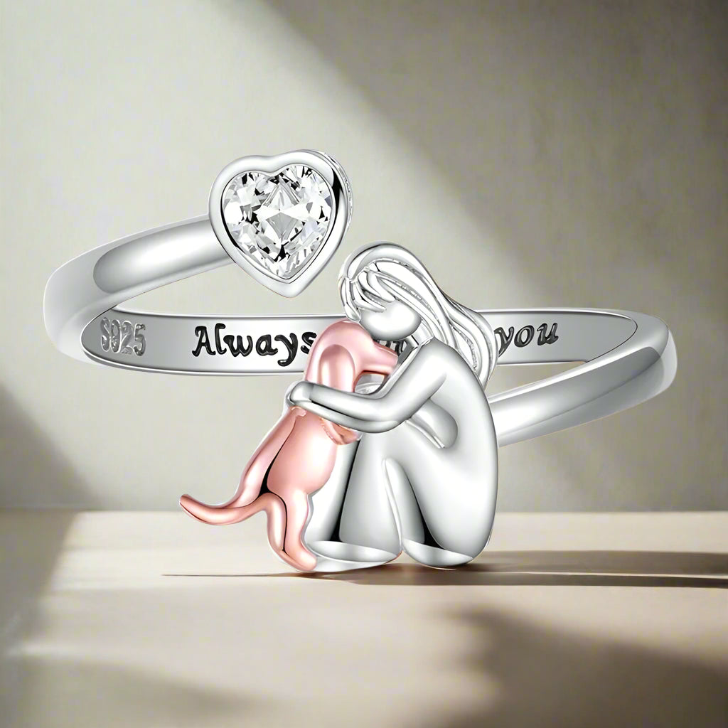 El anillo Always Ring — perro de plata de ley 925 con circonitasәса