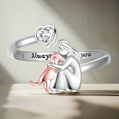 El anillo Always Ring — perro de plata de ley 925 con circonitasәса